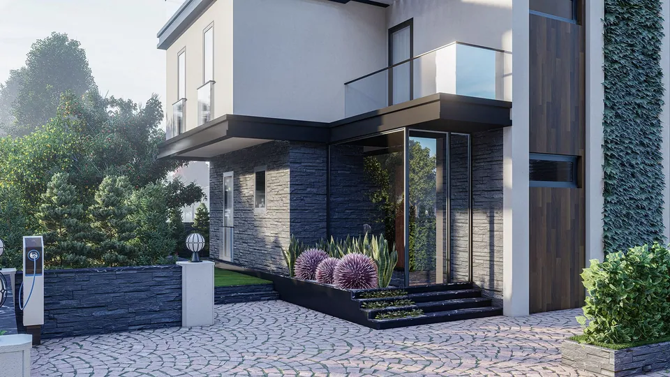 Kızılelma Sarımeşe — villa girişi