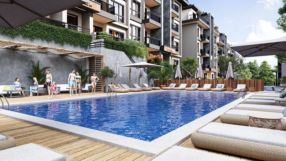 Serenity Town — havuz alanı