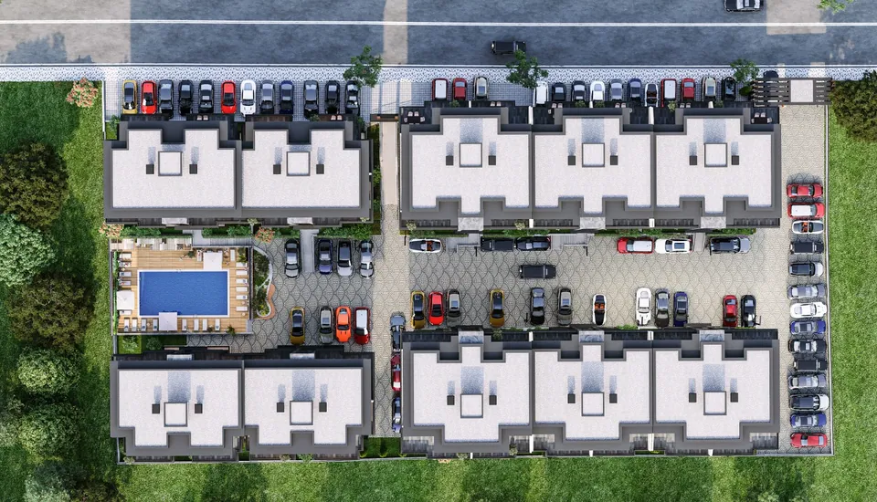 Planlama — Serenity Town — kuşbakışı vaziyet görünümü