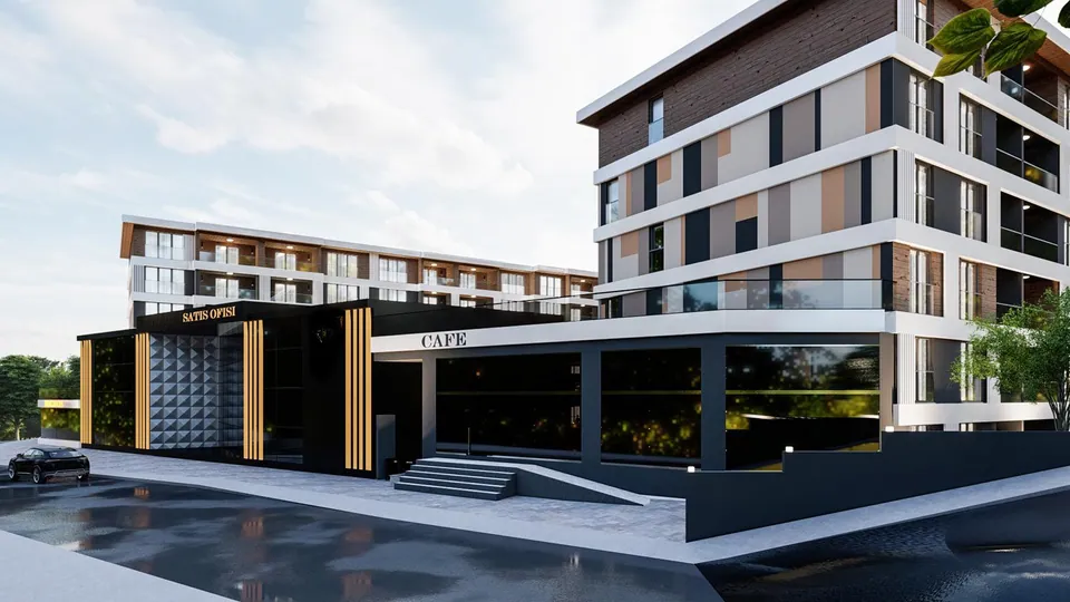 Terrace Yk — site girişi ve blok cephesi
